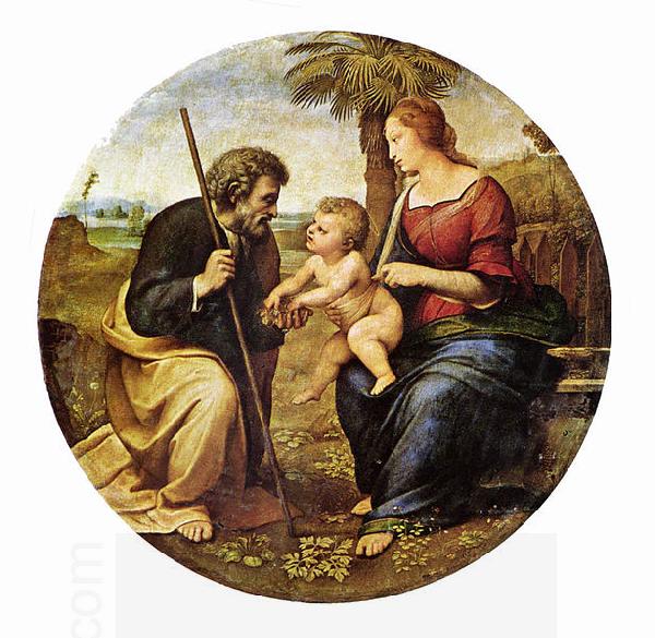 RAFFAELLO Sanzio Hl. Familie unter einer Palme, Tondo China oil painting art